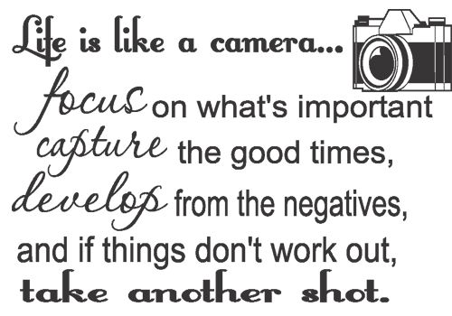 Life truly is like a Camera – Quote